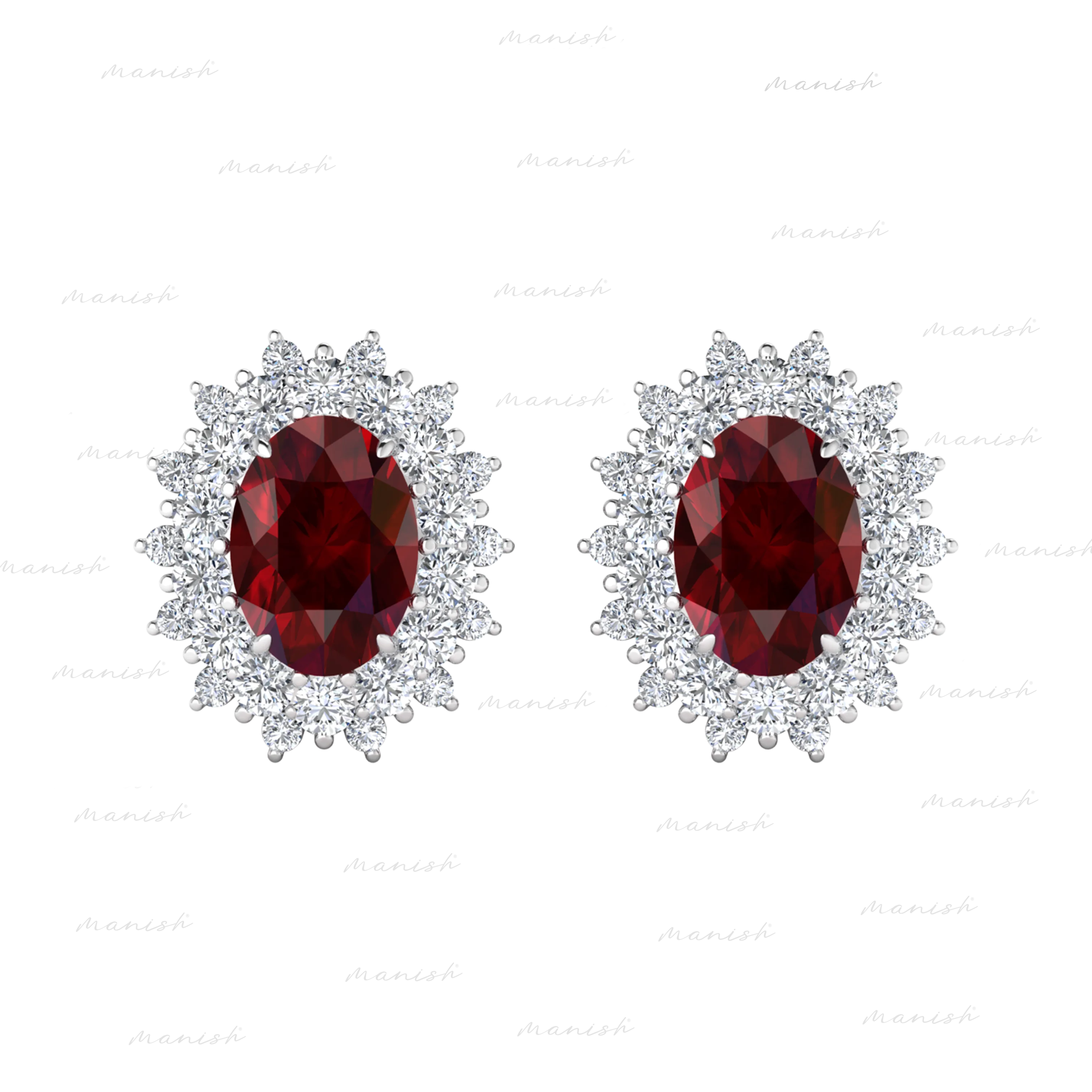 Ele Diamond and Ruby Earrings